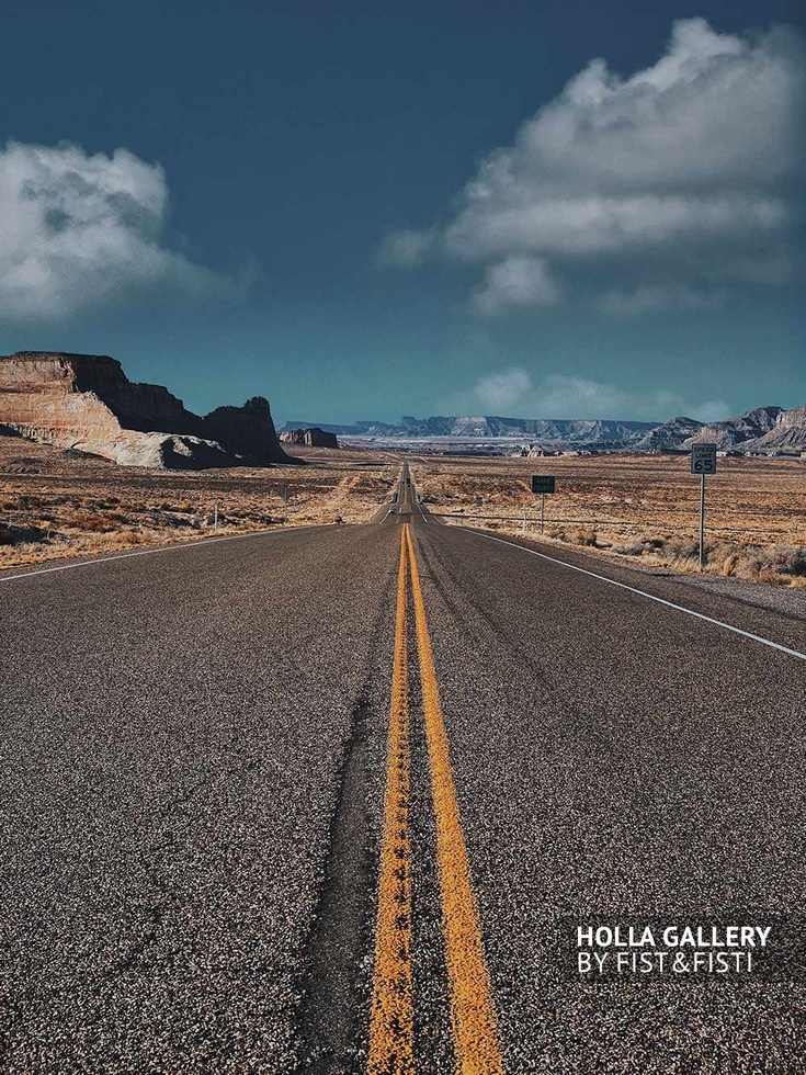 Дорога уходящая в даль в штате Utah, фотообои для интерьера.