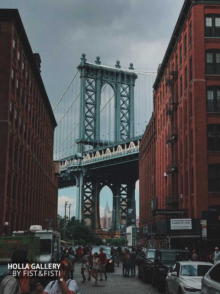 New York City, Manhattan Bridge, Манхэттенский мост, туристы, USA