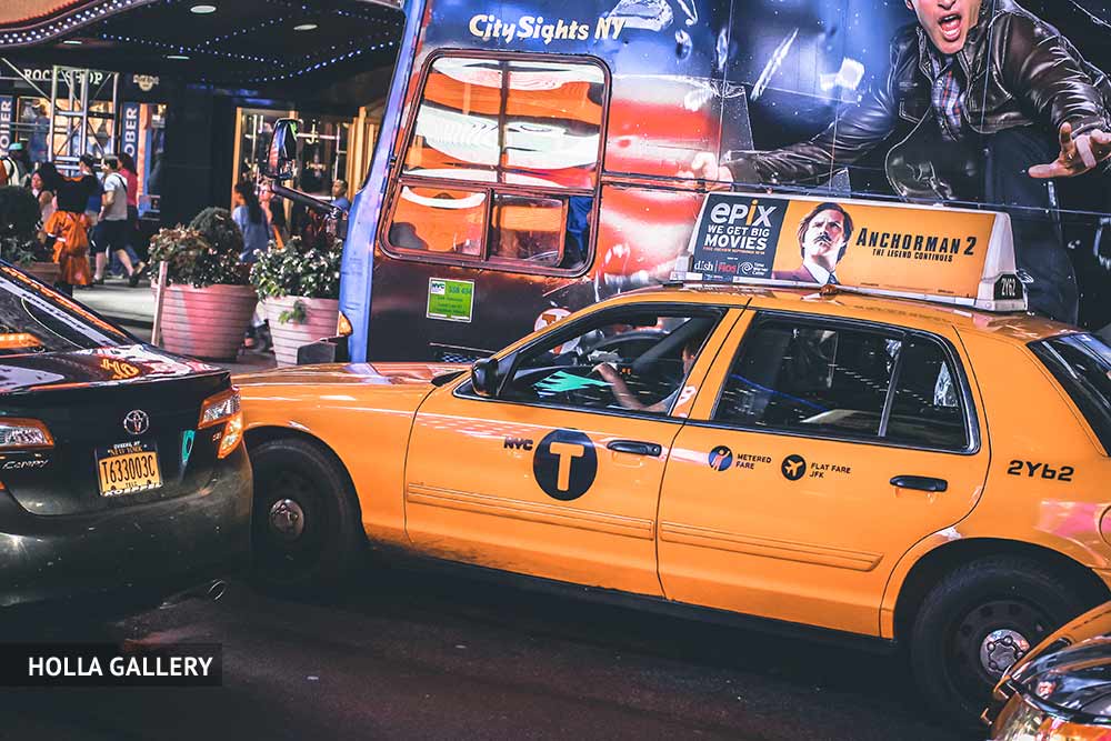 Желтое такси на улицах Нью-Йорка