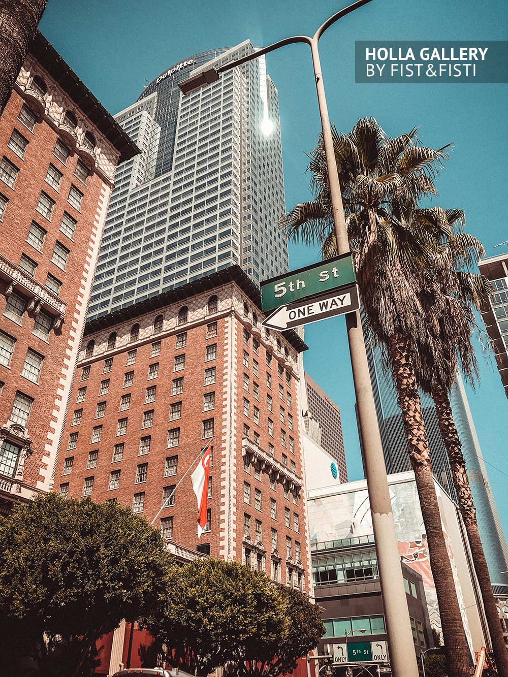 Los Angeles, небоскребы, пальмы, USA